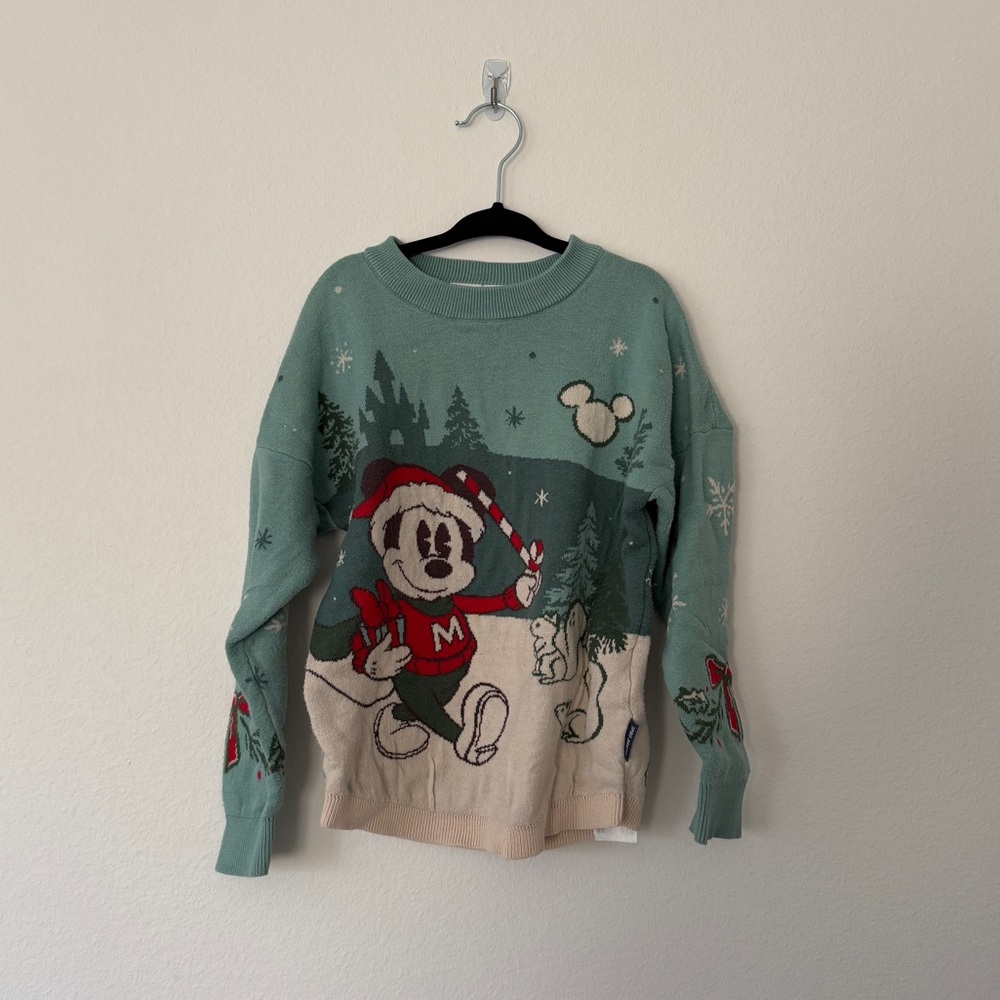 Disney Kids Green and Cream Sweater